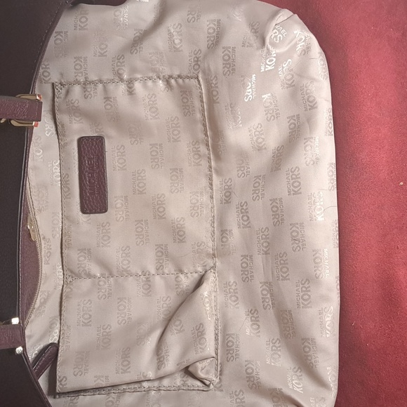 🎆SALE Michael Kors Burgundy/Merlot Pebble Leather Shoulder/Sat… - Picture 12 of 15